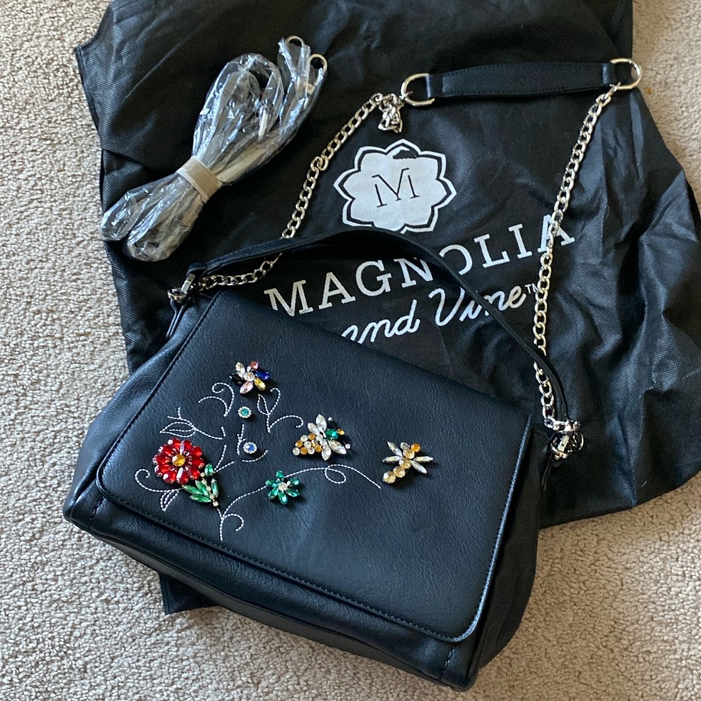 Magnolia and Vine black leather purse